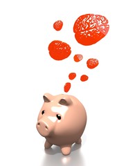 money pig with brain