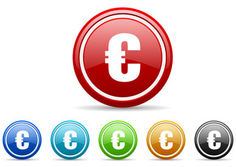euro icon vector set