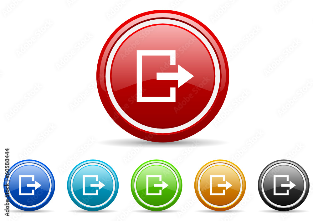 Poster exit icon vector set