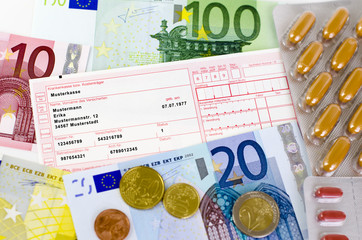 Arztrezept, Pillen und Euro-Geld