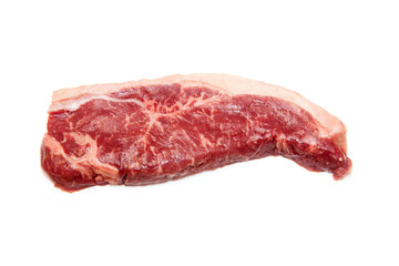 Sirloin steak isolated on a white studio background.