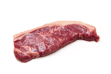 Sirloin steak isolated on a white studio background.