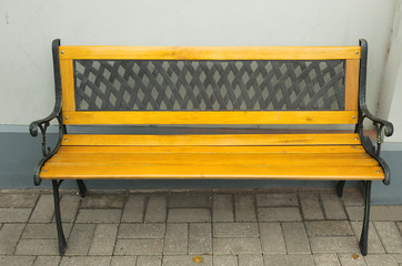 City bench in old Riga - capital city of Latvia