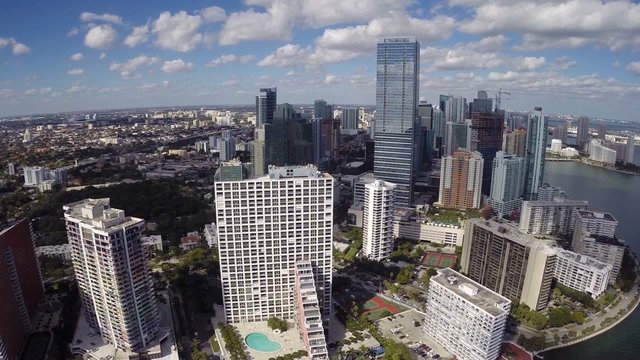 Aerial footage of Brickell Miami
