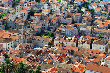 Obraz premium Hvar old roofs of town