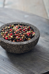 Pepper mix  in stone bowl