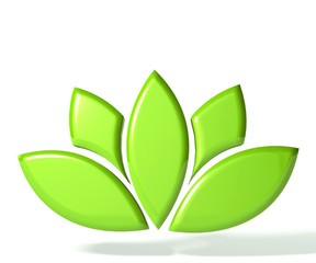 Green lotus flower 3 D image