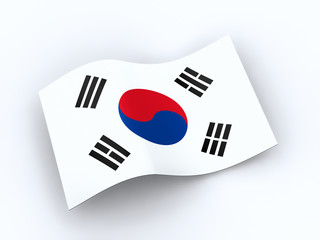 Republic of Korea flag with clipping path