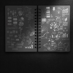 hand drawn book of success business and strategy as concept