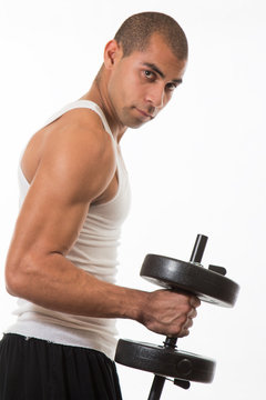 Physically Fit Hispanic Man Working Out