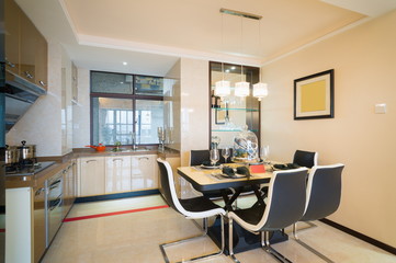 dining room and kitchen