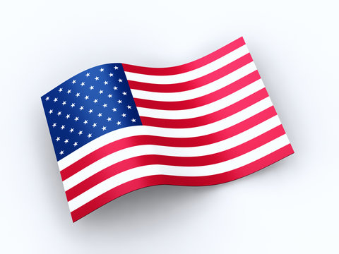 United States of America flag with clipping path