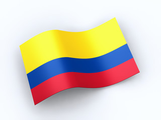 Republic of Colombia flag with clipping path