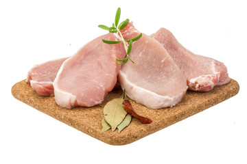 Raw pork steak