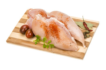 Raw chicken fillet