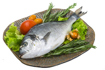 Raw dorado with herbs