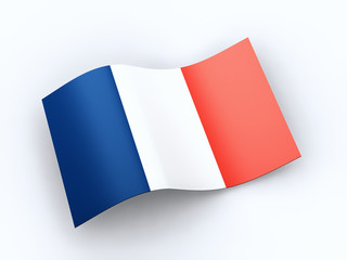 French Republic flag  with clipping path