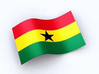 Republic of Ghana flag with clipping path