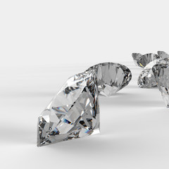 Diamonds 3d in composition as concept