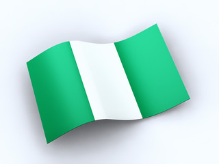 Federal Republic of Nigeria flag with clipping path