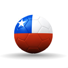 Republic of Chile flag textured on soccer ball , clipping path i