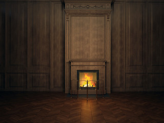 fireplace in the room