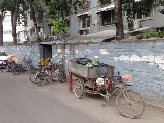 Fototapeta na wymiar Old bikes in Beijing China