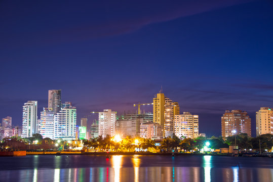 Modern Cartagena at Night