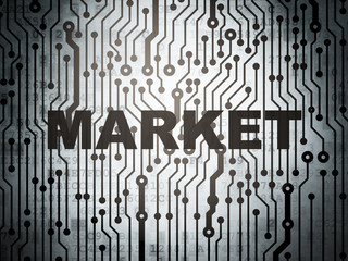 Business concept: circuit board with Market