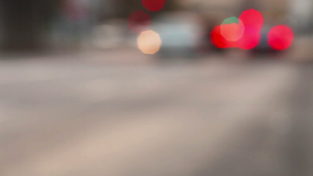 Unfocused blured city traffic lights bokeh