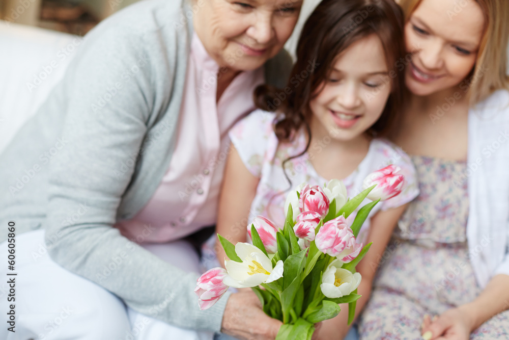 Wall mural Tulips for holiday