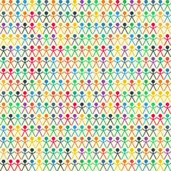 Seamless background with man, people, crowd symbol - 60608432