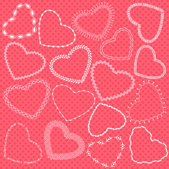 Decorative valentine hearts, seamless background - 60608437