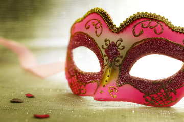 Vintage pink carnival mask