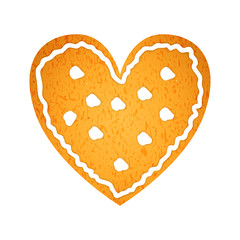 Heart shaped gingerbread cookie