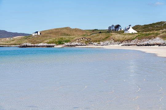 Scottish sandy beach on a bright day