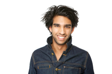 Fototapeta premium Man with denim jeans jacket smiling