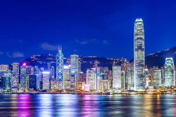 Tuinposter Hong Kong Skyline © leungchopan