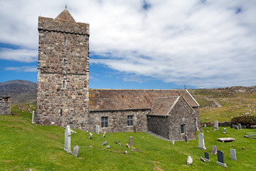 Fototapeta na wymiar Ancient church of Rodel, Isle of Harris