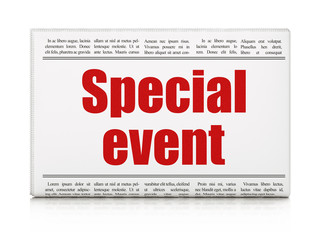 Finance concept: newspaper headline Special Event