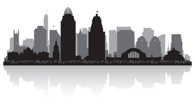 Cincinnati Ohio city skyline silhouette