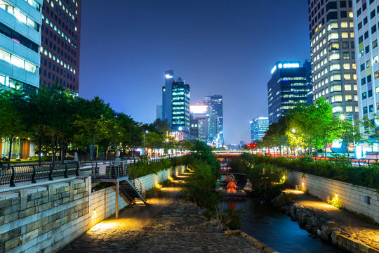 Cheonggyecheon Stream In Seoul