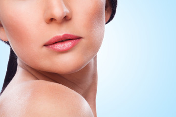 Beautiful face of woman with clean fresh skin