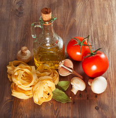 Italian Pasta with tomatoes and mushrooms