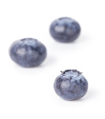three fresh blueberries
