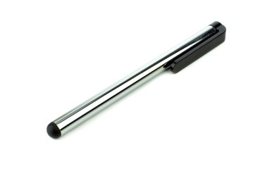 A soft pointed touchscreen stylus pen on a white background