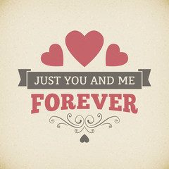 Obraz premium Wedding typography vintage card background design