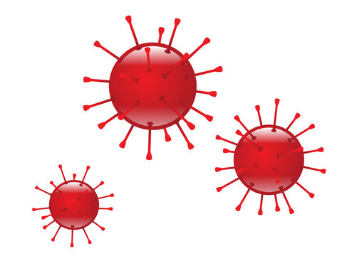 Drei rote Grippeviren &ndash; Vektor und freigestellt
