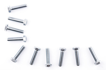 Screws on white background