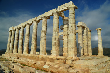 Poseidon temple in Sounio cape Greece